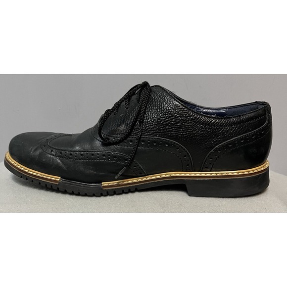 Cole Haan Black Wingtip Oxford Leather Shoes Lace Up Morris Size‎ 8M C11233 - Picture 5 of 12